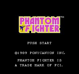 Phantom Fighter (USA) Title Screen